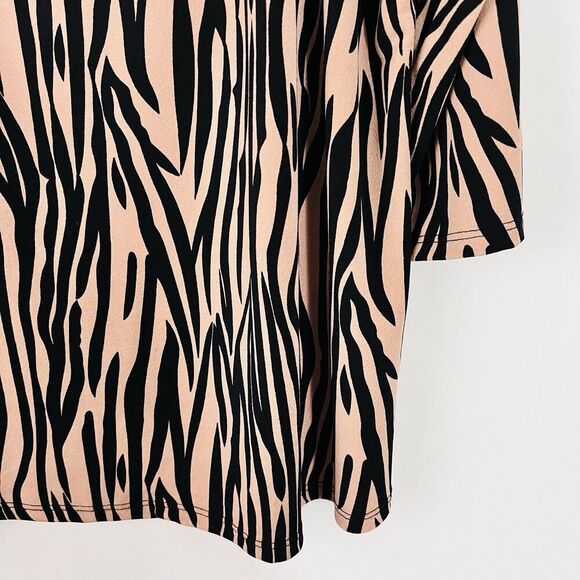 🎉Clearance🎉NY Collection Black & Brown Animal Print Stretchy Blouse Plus 3X - Picture 4 of 10